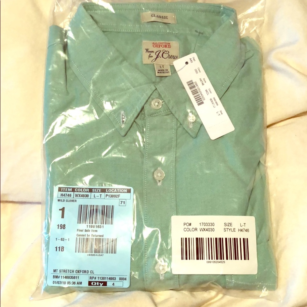 J. Crew large tall oxford shirt